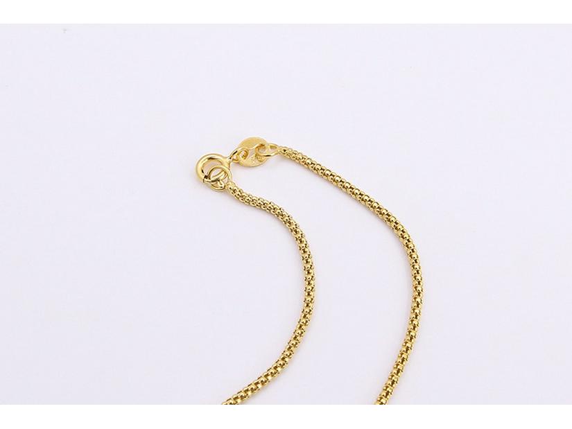 Модное ожерелье из круглых бусин из чистого серебра 999 пробы для мужчин и женщин - Длинная простая цепочка для свитера