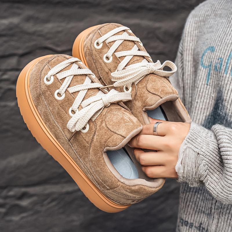 Мужская обувь на плоской подошве Платформа Замшевые Модные Кроссовки 2026 Зимние Повседневные Новые Лоферы Повседневные Спортивные Обувь Для Ходьбы На Шнурках Zapatos Mujer
