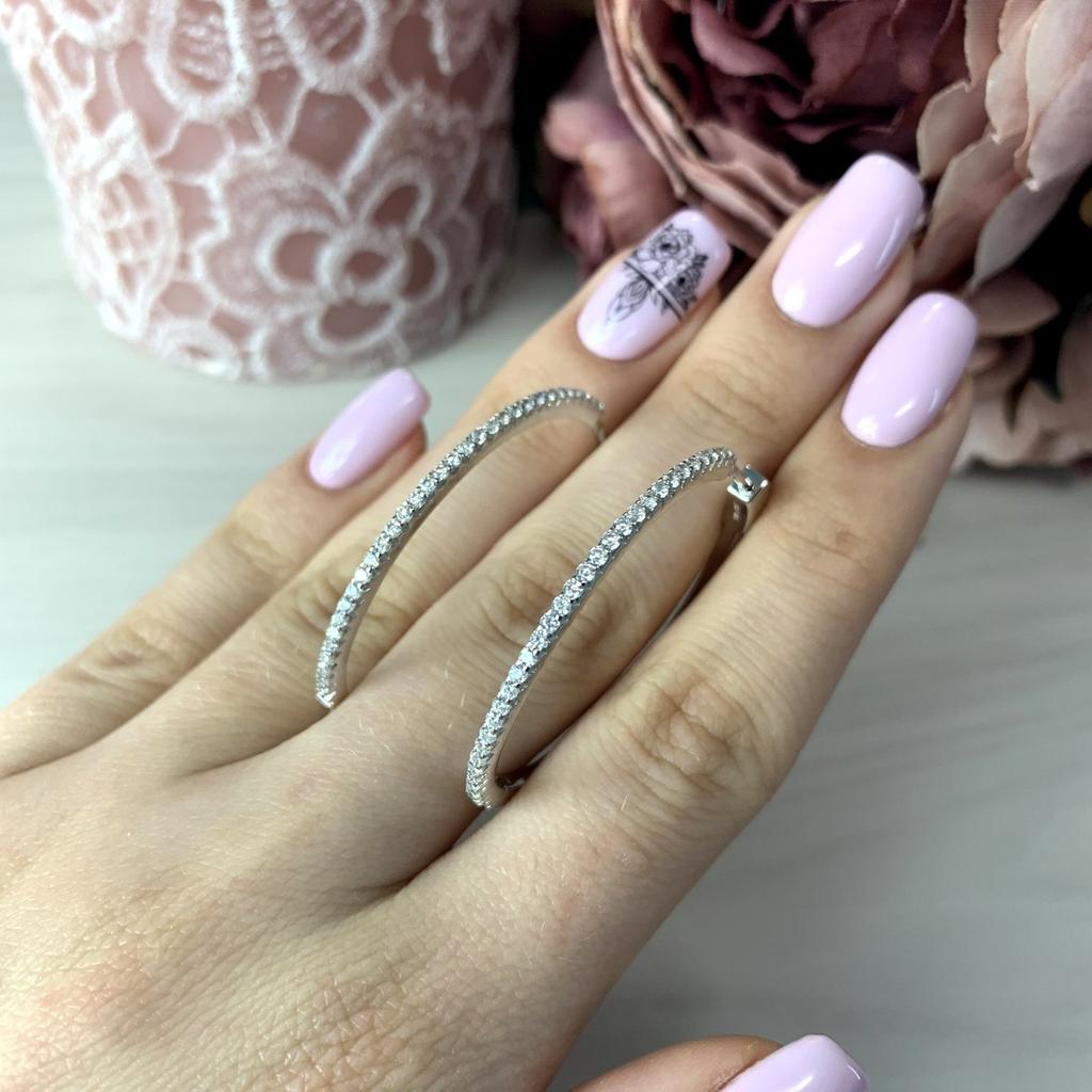 Серебряные серьги с фианитами (1998328)