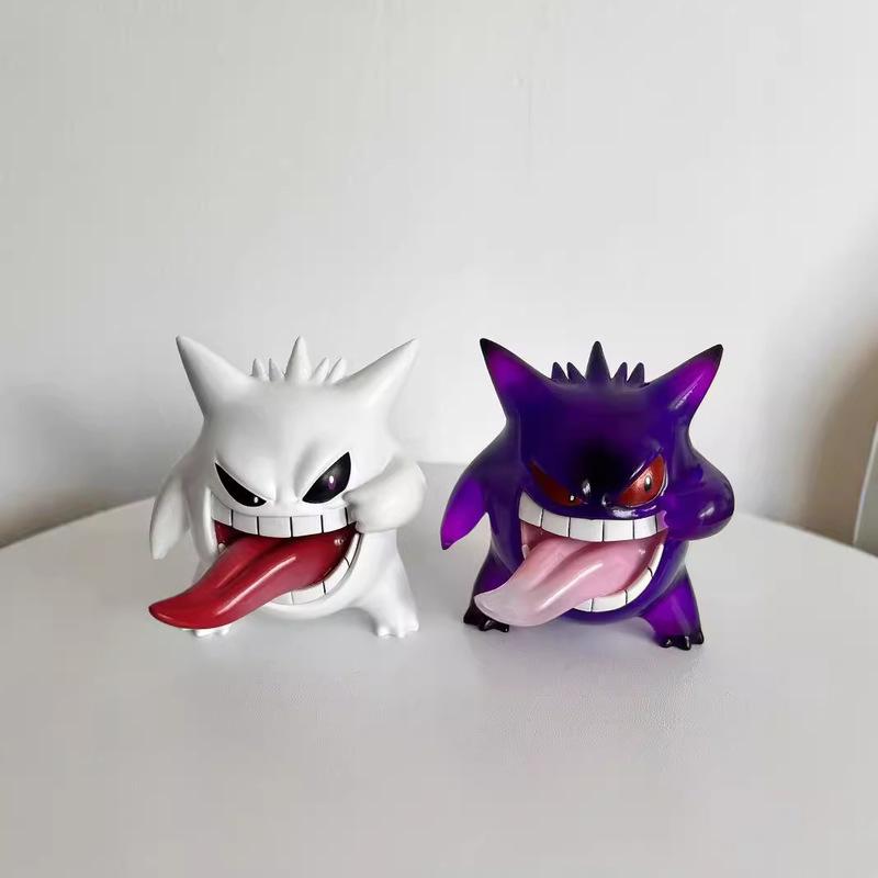 In Stock Transparent Gengar Figure Model PokMon Cute Tongue-Out Version Anime Desktop Ornament GK Collectible Toy Trend Present