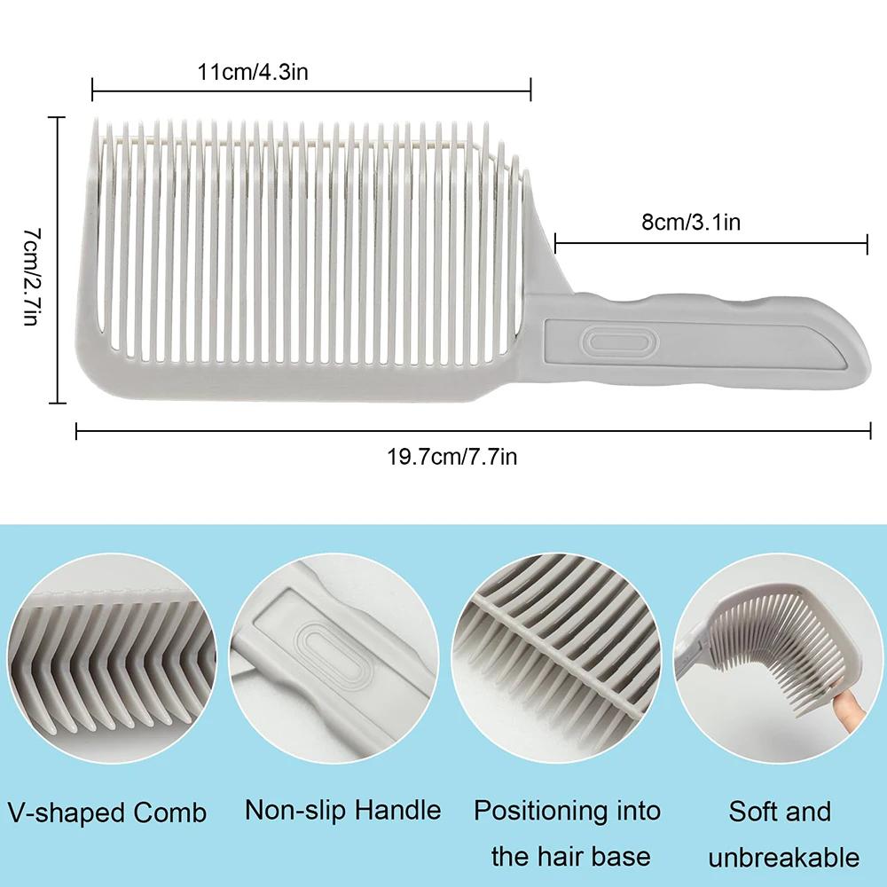 Парикмахерская расческа для стрижки волос, инструмент для стрижки волос с градиентом, расческа с плоской вершиной, расческа для стрижки волос для мужчин, термостойкая щетка для выцветания