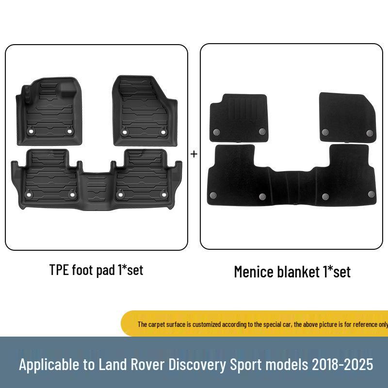 Экологичные ТПЭ коврики для Land Rover Discovery Sport (2018-2025), включая подушки багажника и спинки.