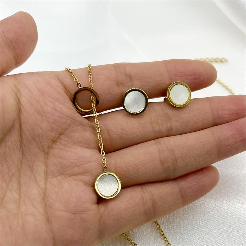 hc Stainless Steel Hot Selling Fashion Good Price Jewelry Style Round Luxury Necklace Three Piece Set for Everyday Wear