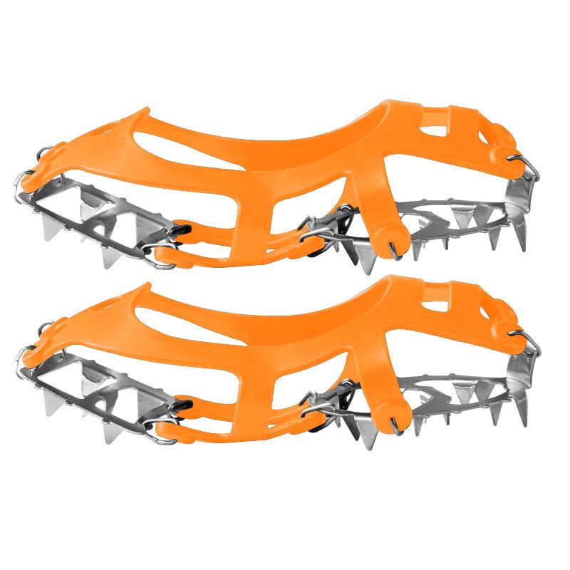 Stainless Steel 18-Tooth Ice Cleats: Non-Slip Shoe Covers for Snow, Mud, Climbing, and Mountaineering.