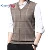 Men's V Neck Sweater Vest Cable Knitted Pullover Sweaters Vest