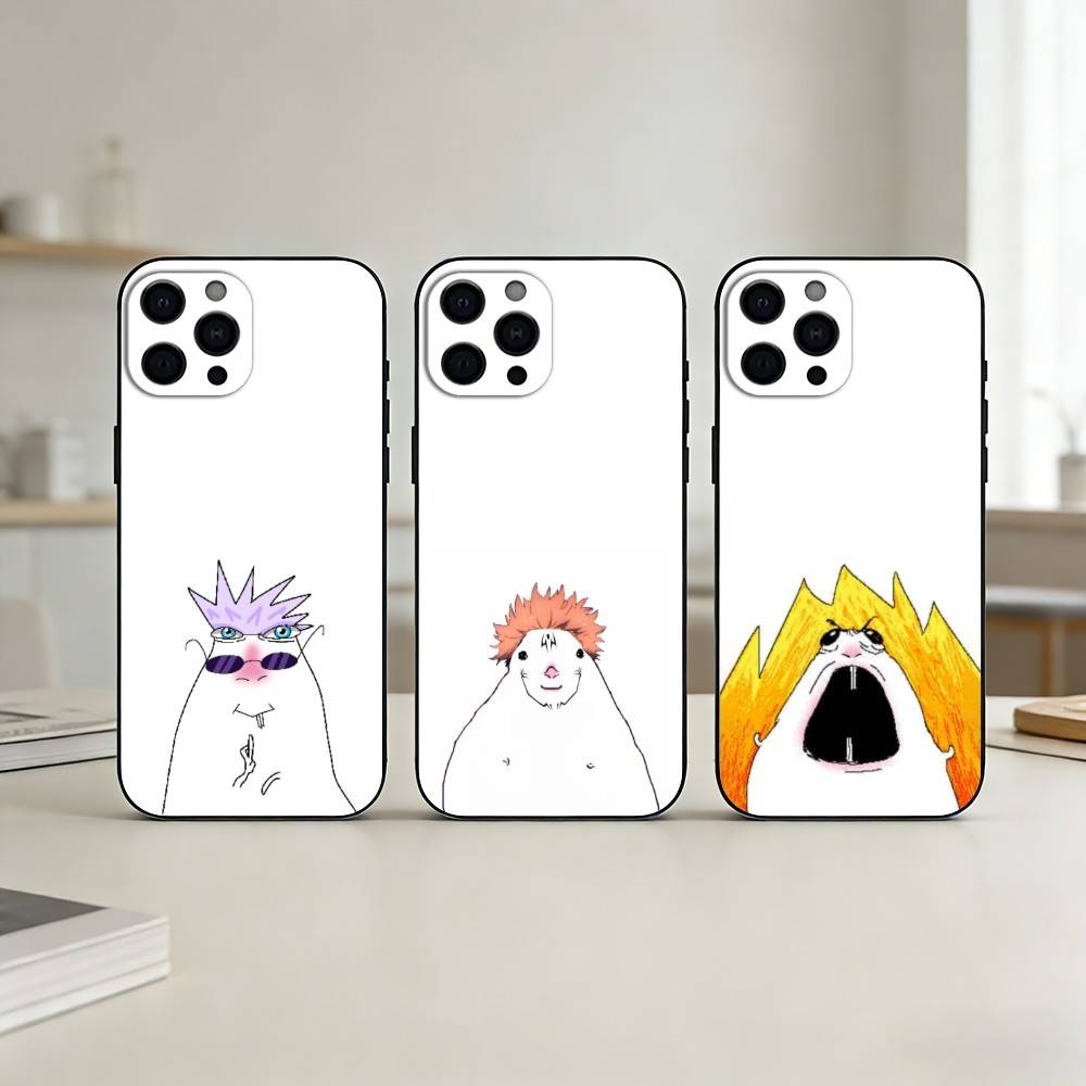 H-HAMSTER C-CAVEMAN Phone Case For iPhone 17,16,15,14,13,12,11 Plus,Pro,Max,Mini Silicone black Soft Cover
