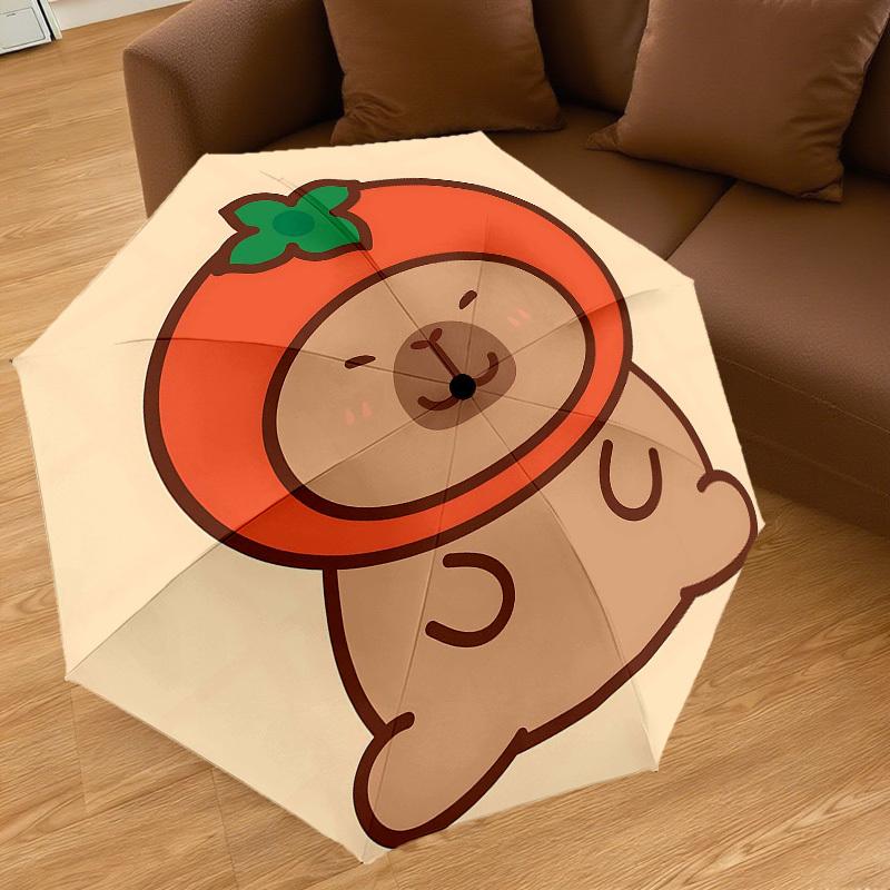 1PC Capybara Heartbeat Umbrella-8-Rib Reinforced Portable Folding Travel Suitable for All Seasons Outdoor Daily Use-H0336