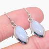 Natural Blue Lace Agate Gemstone 925 Solid Sterling Silver Earring 1.50" q0O67