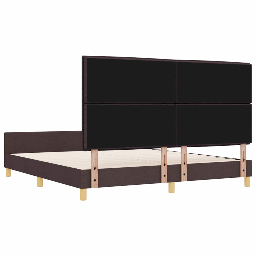Bed Frame with Headboard Dark Brown 180 x 200 cm Fabric