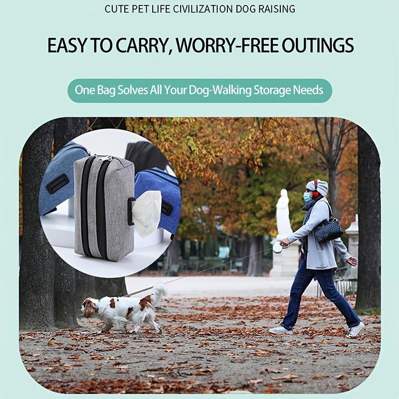Portable Dog Training Snack Bag - Wear-Resistant Fabric Poop Bag Holder for Leash