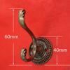 3Pcs Vintage Design Coat Hooks Door Zinc Alloy Accessory Simple Assembly for Wooden Surface