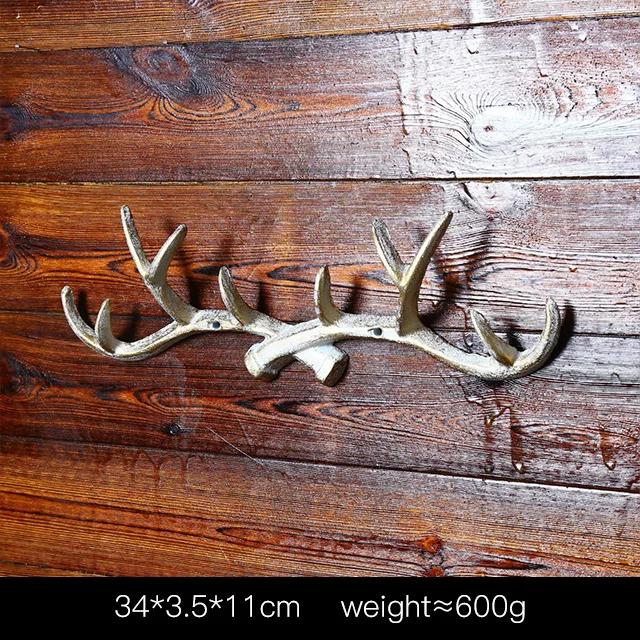 Retro Deer Antler Decoration Wall Mounted Clothing Rack Creative Clothing Store Entrance Hall Door Wall Decoration Metal Hook