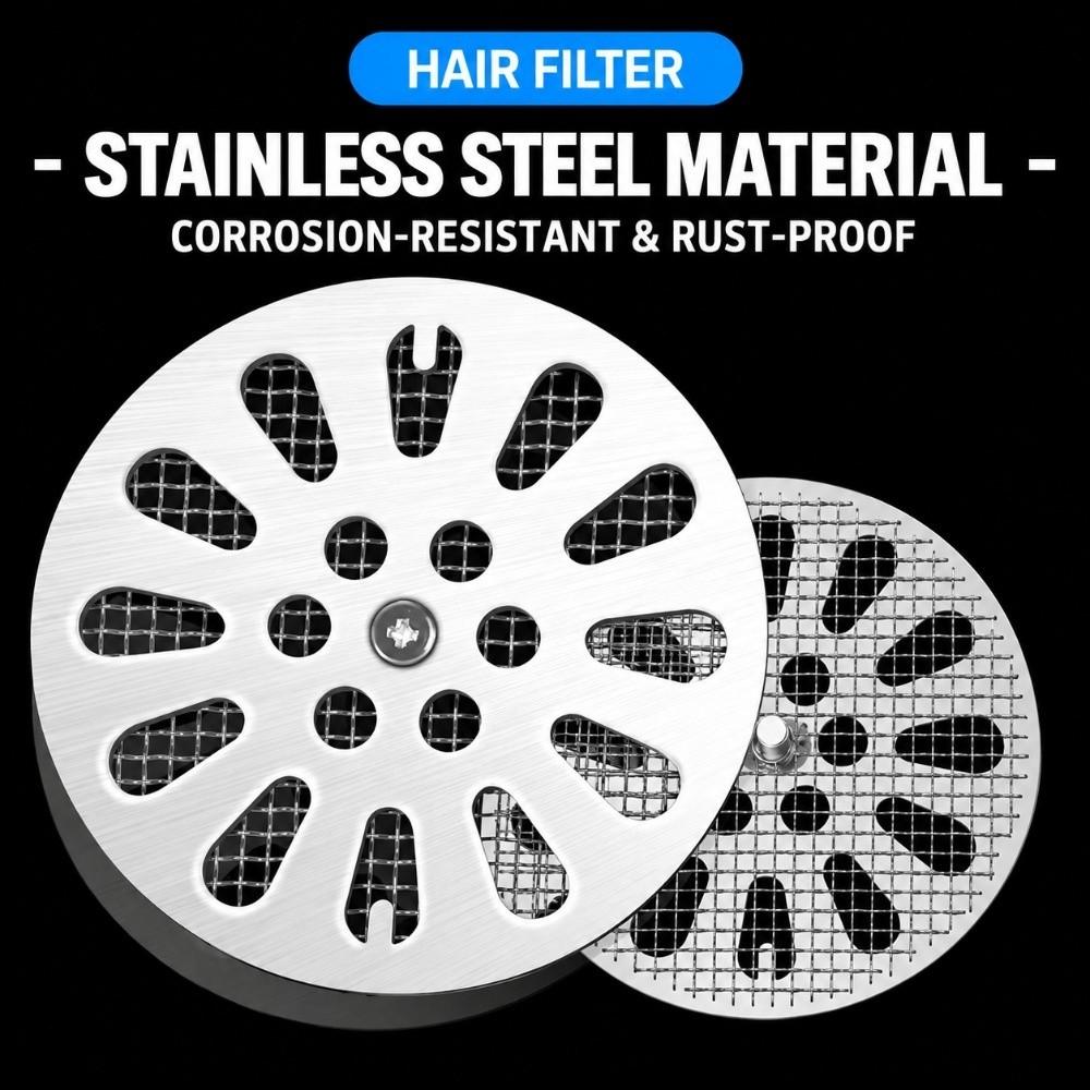With Mesh Drain Cover Round Drain Strainer Easy Clean Sewer Cover Hair Catching