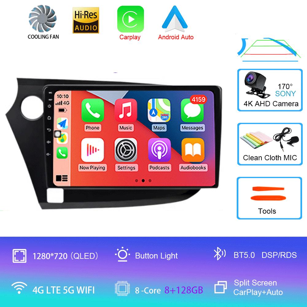 Автомобильное радио 9" Android 14 для HONDA INSIGHT 2009 - 2014 Навигация GPS Carplay Мультимедийный плеер Авто Стерео 2din DVD 360 Камера