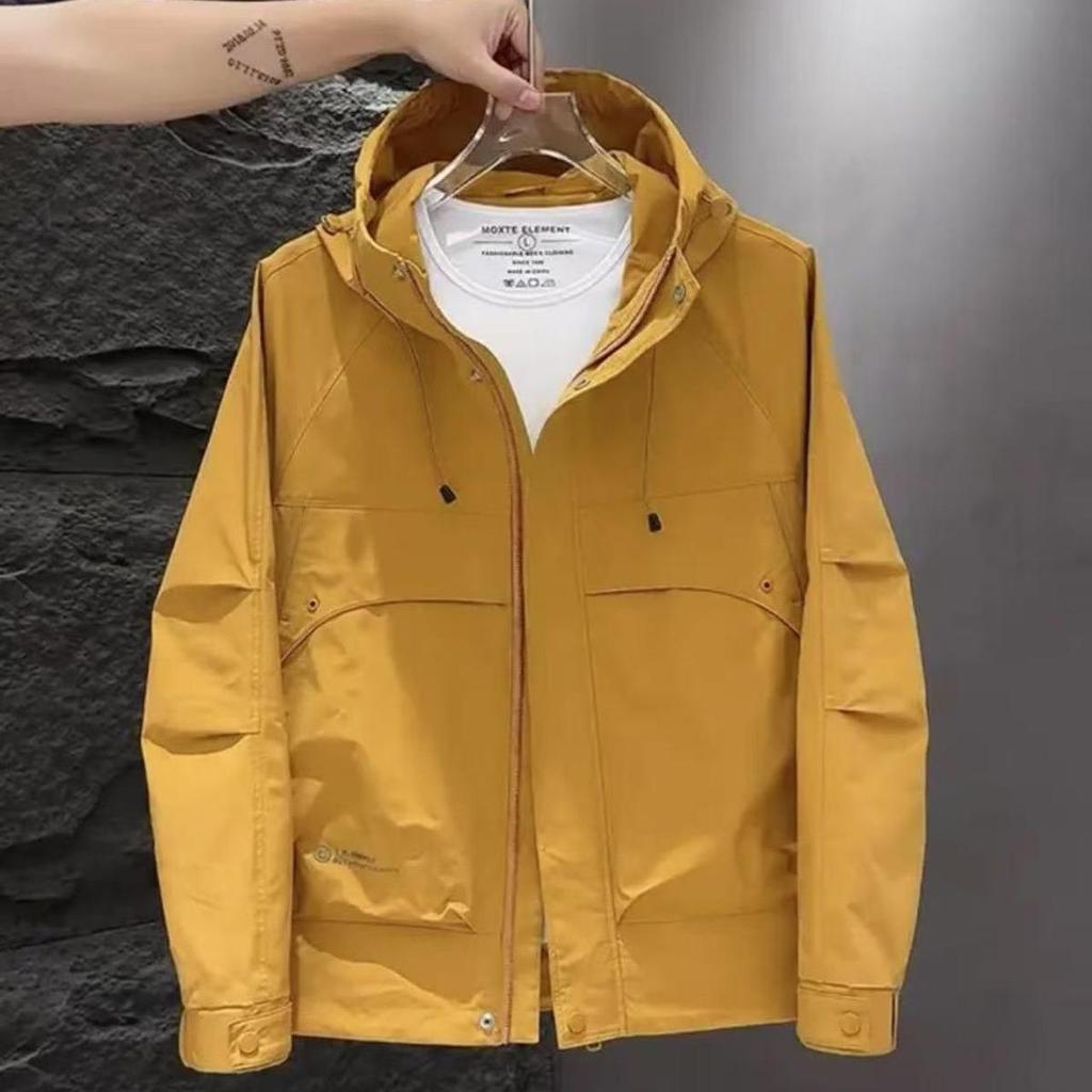 Мужская модная ветровка с капюшоном 2025 года - Несминаемая весенне-осенняя куртка для активного отдыха