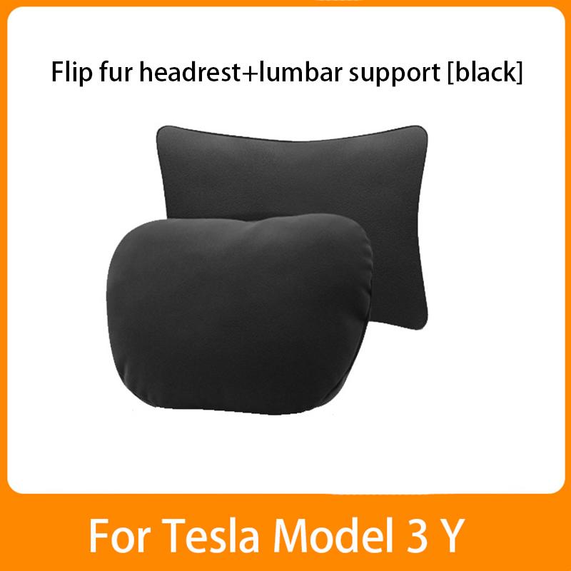For Tesla Model 3 Model Y Car Seat Headrest Neck Pillow Model S Model X Soft Comfort Memory Cushion Protect Cover Accessories
