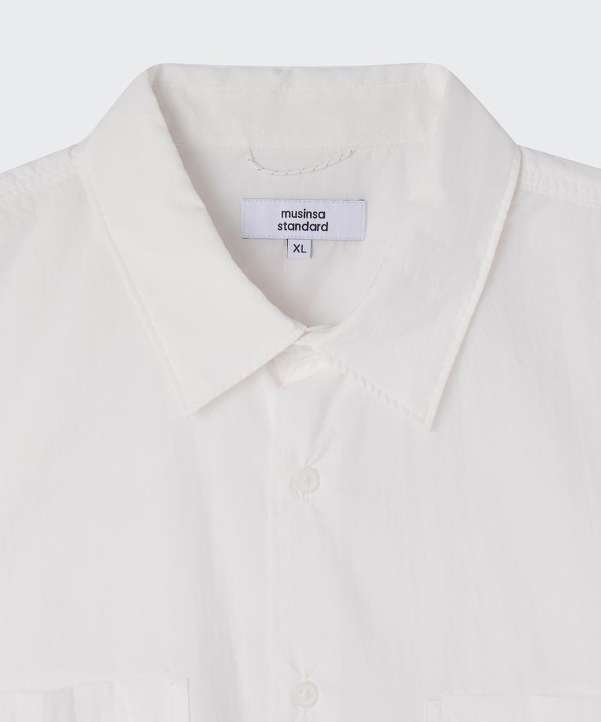 MUSINSA STANDARD [City Leisure] Lightweight Nylon Oversized Short Sleeve Shirt [White]