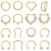 Drperfect 16G Кольца для септума Серьги для Daith из нержавеющей стали Кольца для носа Цирконий Хрящ Хеликс Трагус Септум Кликер Пирсинг Украшения