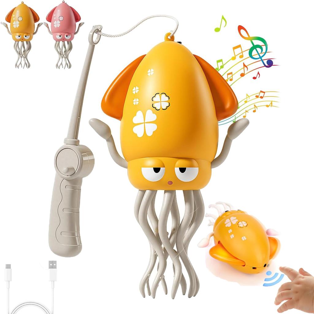 Dancing Electric Squid Toy with LED Lights and Automatic Avoidance USB Educational Stress Relief Birthday Gift for and Indoor Perfect Gift