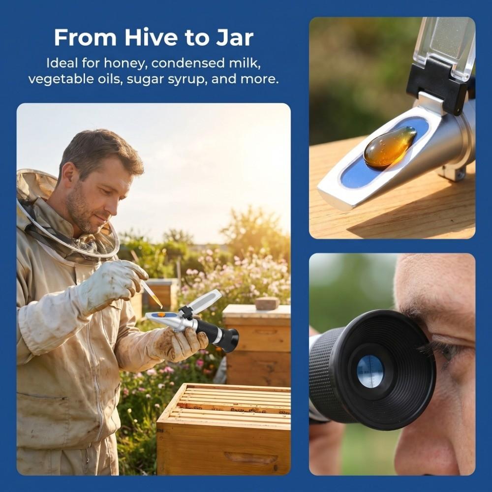Handheld Portable Bee Tools Stainless steel Honey Concentration Meter Fruit Jam