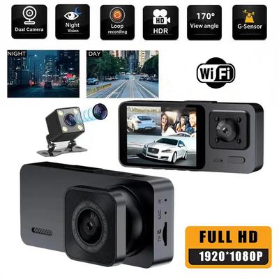 Новый 4K видеорегистратор, 3-канальный автомобильный видеорегистратор, камера переднего и заднего вида, Wi-Fi, видеорегистратор, ночная версия, видеорегистратор для автомобилей, черный ящик