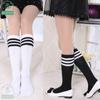 Женские носки, длинные носки в полоску, длинные чулки, теплые гольфы до бедра для женщин и девочек, модные полосатые гольфы