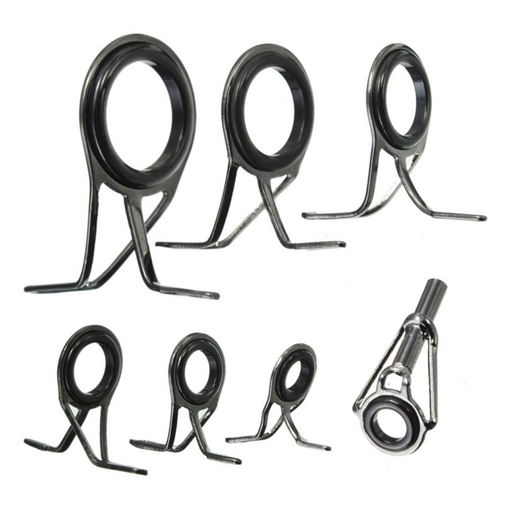 Hot New Line Fish Pole Eyes Fish Outdoor Fishing Rod Tip Guides Repair Kits