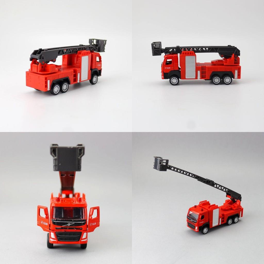 Simulation Alloy Ladder Fire Truck Model Toy For Collection Display And