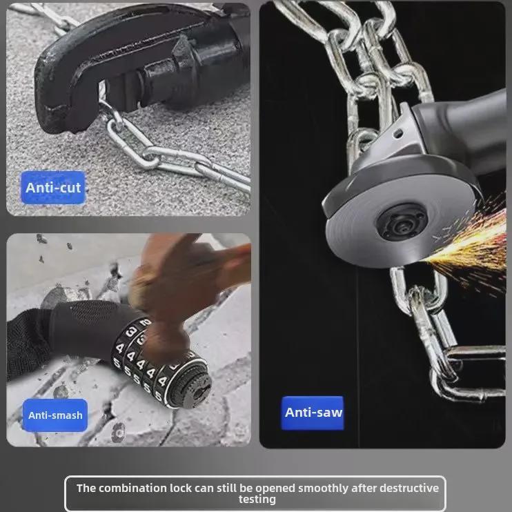Anti-Theft Electric Vehicle Chain Lock for Motorcycles and Bicycles