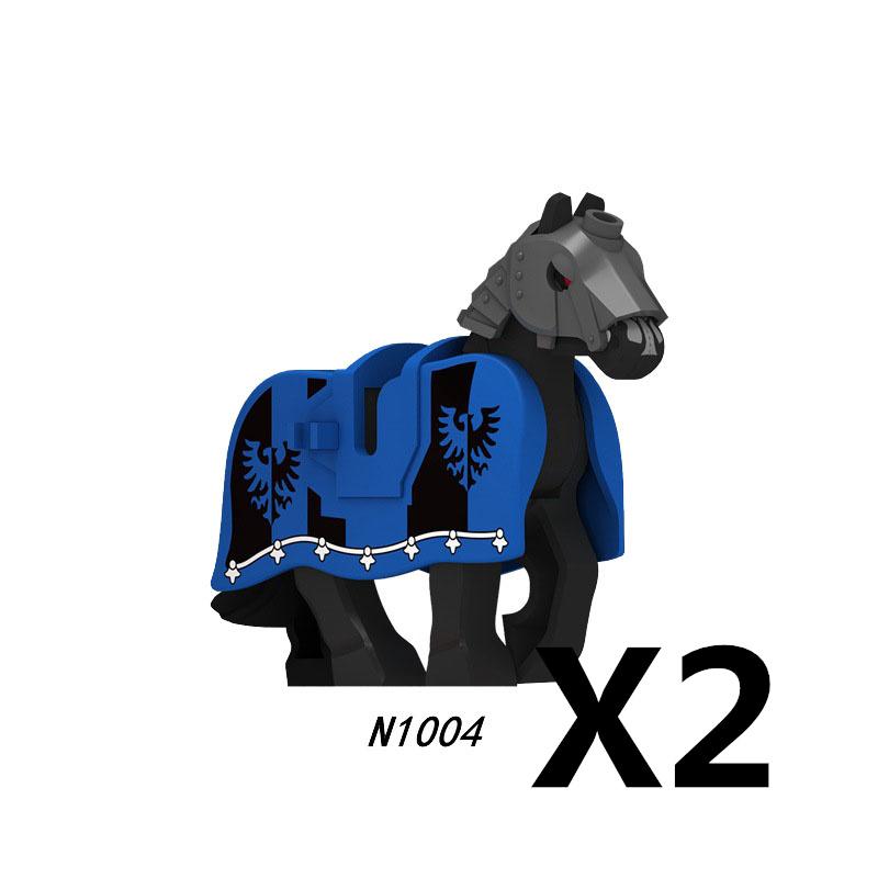 Набор средневековых строительных блоков с солдатами, лошадьми и настраиваемой броней для детей от 6 лет