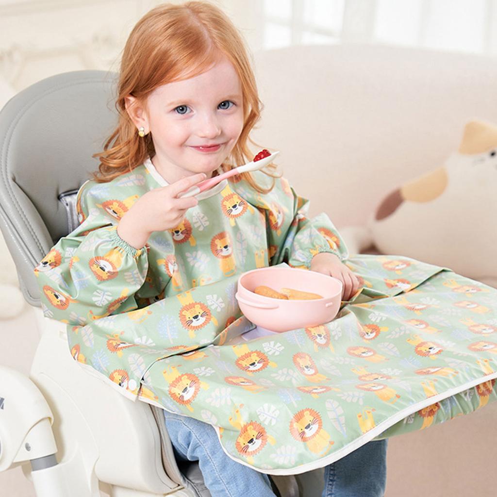 Waterproof Feeding Bib Apron for Baby and Toddler Full Coverage Coverall Smock Highchair Cover Keeping Clothes Clean