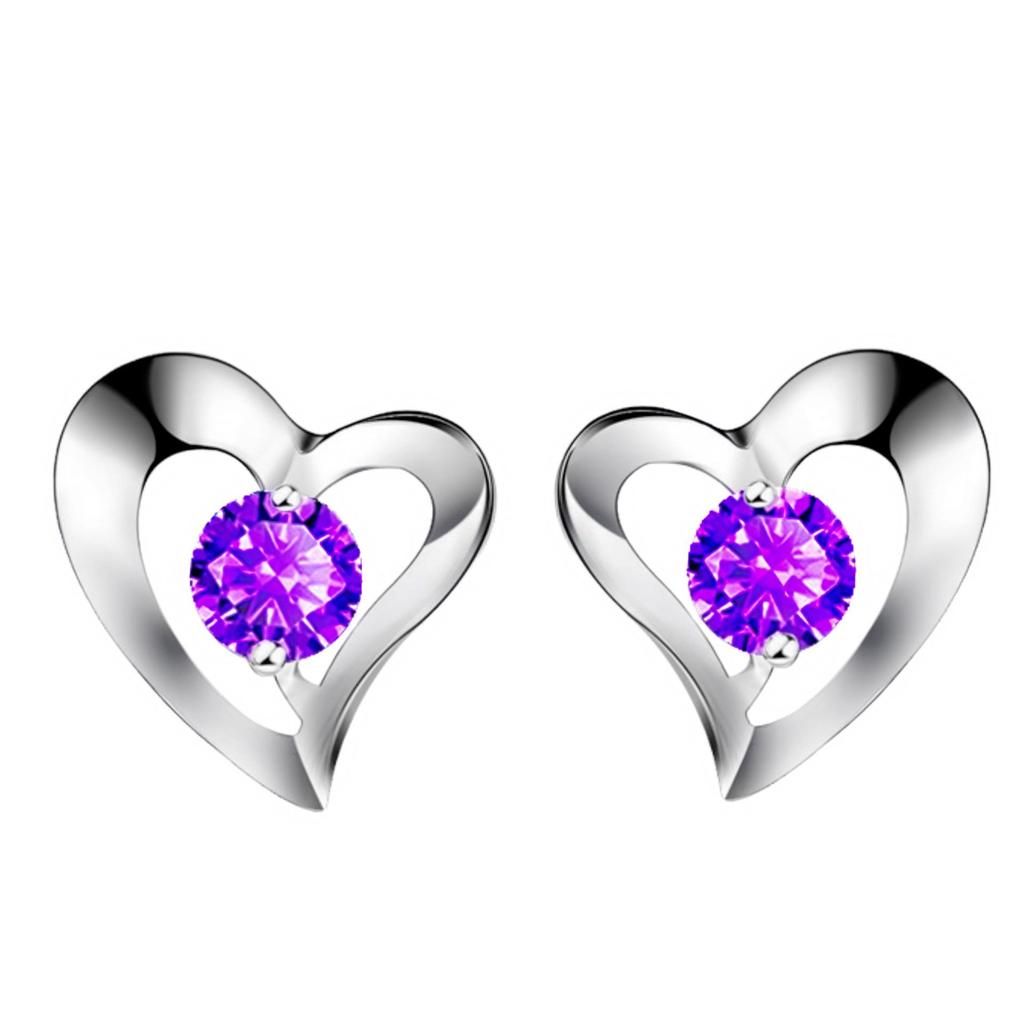 Hypoallergenic Silver Stud Earrings for Women - Korean Fashion Jewelry Gift for Valentine's Day or Qixi Festival.