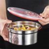 304 Stainless Steel Round Leakproof Bowl Bento Lunch Box with Lid Refrigerator Fresh Food Sealed Storage Containers