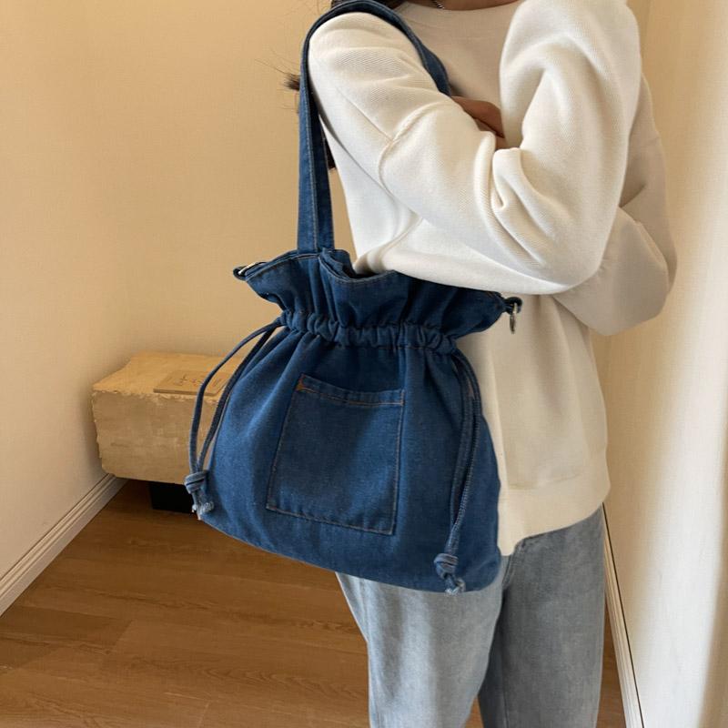 Джинсовая сумка Женская сумка на шнурке Сумка через плечо через плечо