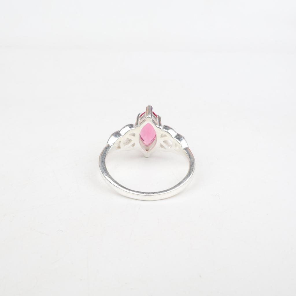 Rare Pink Tourmaline Gemstone 925 Sterling Silver Jewelry Wedding Ring For Her CZR-5-2