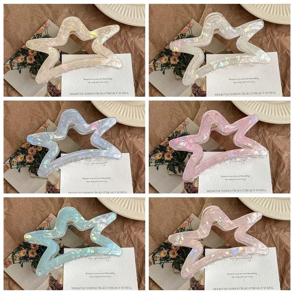PVC Shark Clip Starry Large Size Hair Grab Fashion Hair Clip  Daily