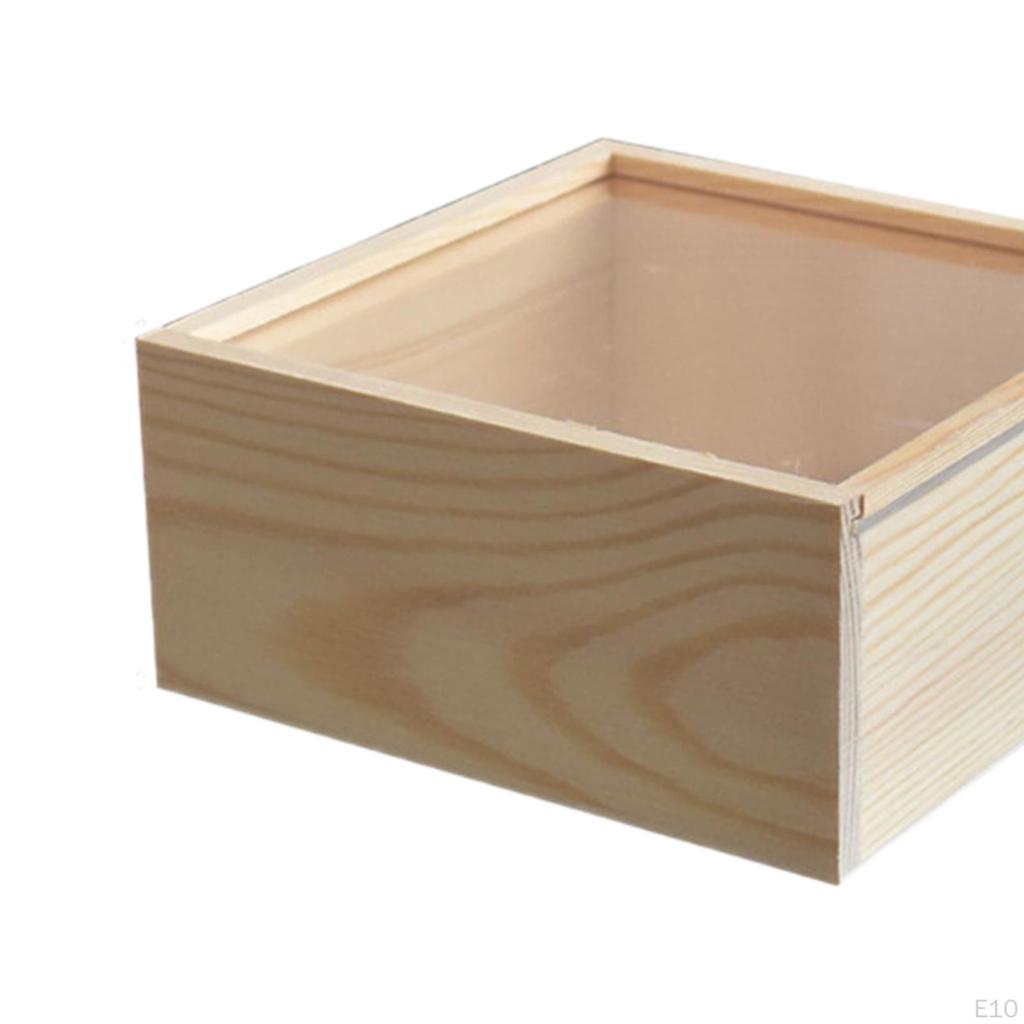 Wooden Storage Box Flower Decorative Candy Container Wood Keepsake for Centerpiece