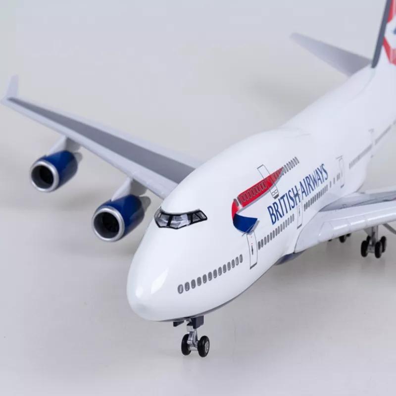 47см Масштаб 1/150 B747 British Airways Самолет Модель Самолета Игрушки со Светом Литой Смола Самолет Коллекция Дисплей Подарки Поклонники