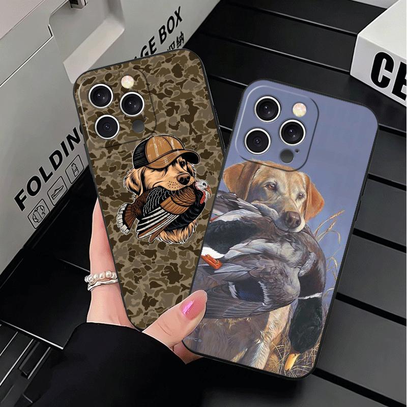 Hunter Dog Hunting Soft Phone Case for iPhone 16 16E 17 Air 15 Pro Max 14 Plus 13 Mini 11 12 7 Black Cover Back Shell