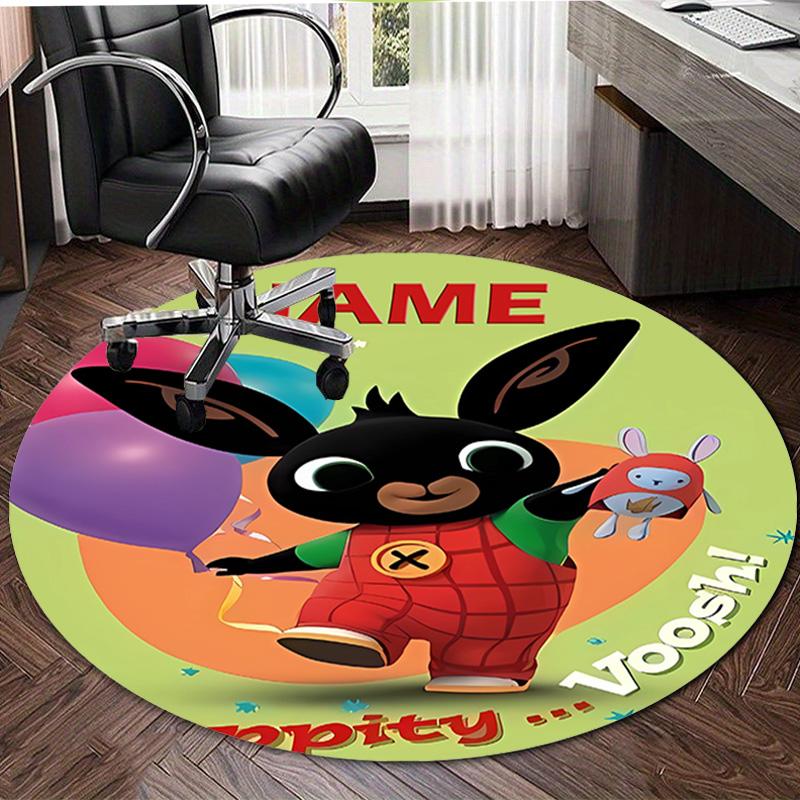 Personalized B-Bing Bunny Round Chair Office Rug - Perfect for Mat, Office Chair & More - Ideal Gift for Birthdays and Holidays