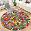 1pc Colorful AbstractChair Carpet for Office, Indoor Non-Slip Washable Polyester Fiber Carpet, Mat For Office, Machine Washable