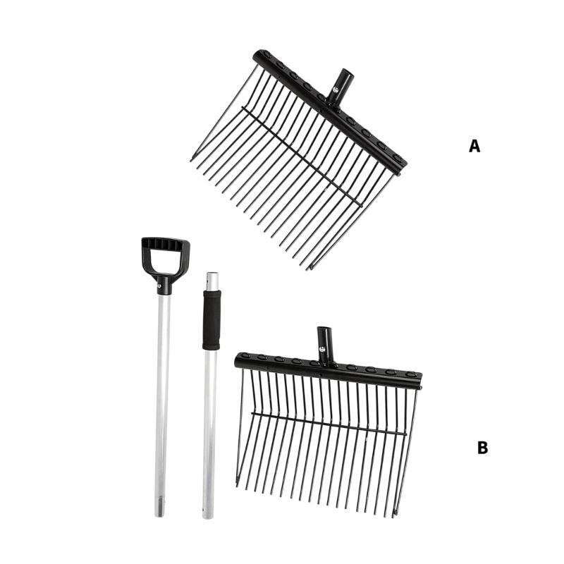 Heavy Duty Metal Manures Fork Horse Pitchforks Cleaning Tool Metal Horse Manures Rake For Horse Stable Cleaning Enduring