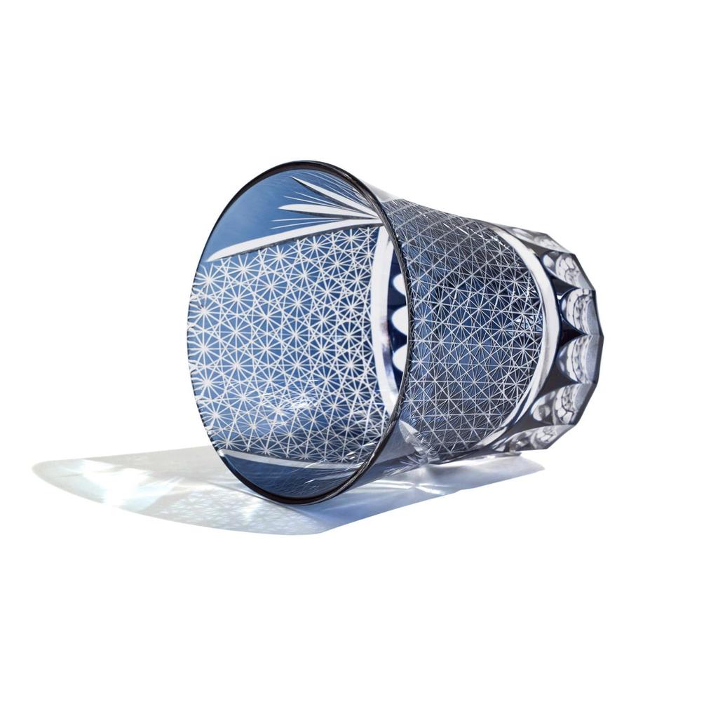 FONYUHUA Kiriko Glass Old Glass Tumbler Chrysanthemum Tsunagi Pattern Dishwasher Safe Rocks Glass Shochu Glass Sake Beer Whiskey Stylish Wedding Gift