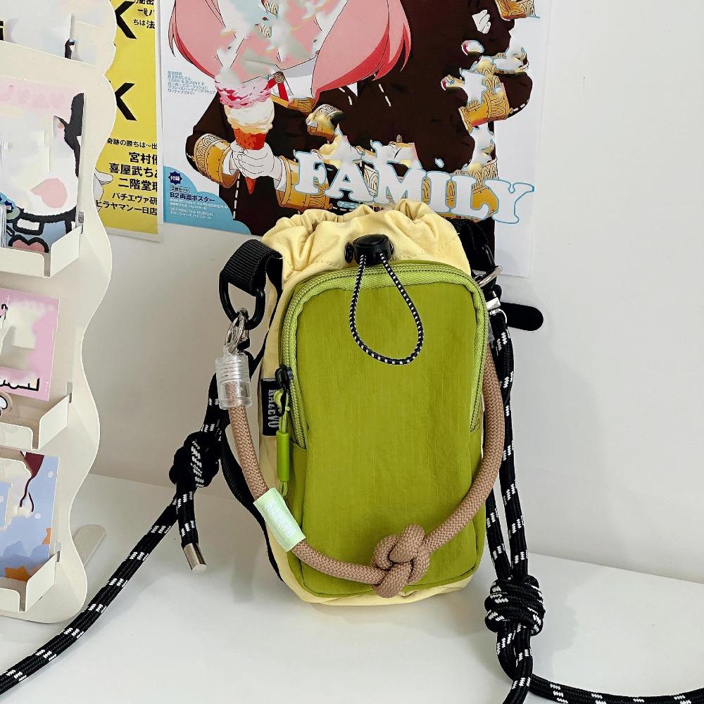 Nylon Rope Drawstring Crossbody Bag Coin Pouch Mobile Phone Pack Nylon Shoulder Bag  Outdoor