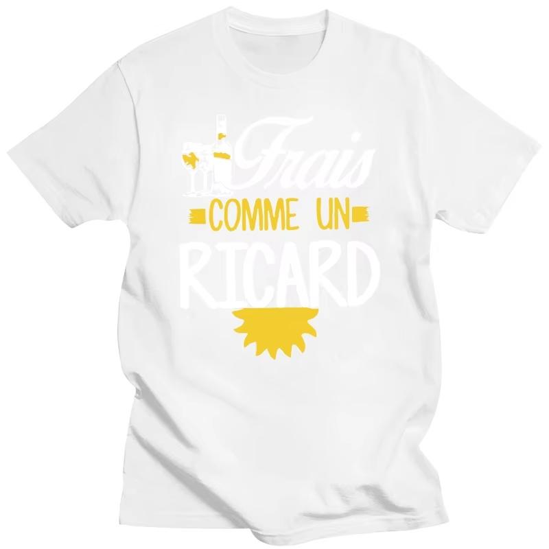 Frais Comme Un Ricard Мужская Женская Одежда Футболка Хлопок Уличная Оверсайз Повседневная Трендовая Ретро Футболка