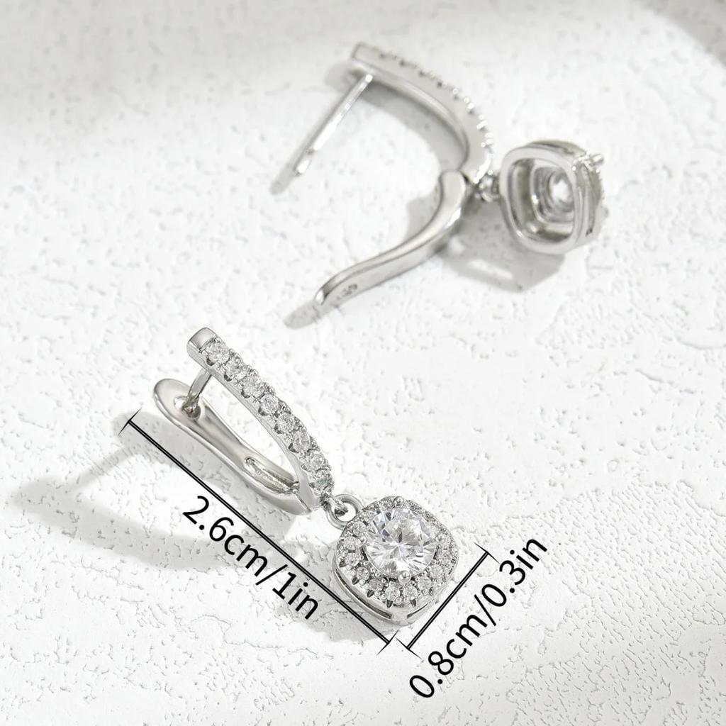 Wedding Sterling Eternity Earrings for Women, Sparkling Cubic Zirconia Elegant, Women's Accessories, Classic Jewelry