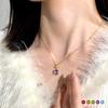Women's S925 Pure Silver Necklace, Ice-Cut Natural Crystal, Premium Gemstone Series, Princess Square Pendant