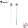 BAMOER Moissanite Ear Threads for Women 925 Sterling Silver Drop Earrings Hypoallergenic Earrings