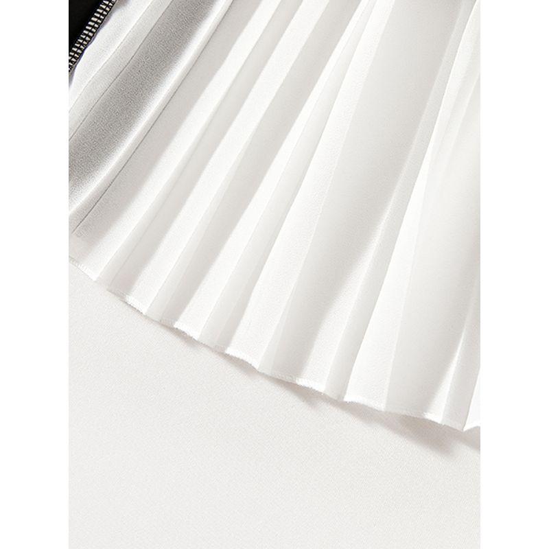 Beaded! Export Single for Women Summer Ice Cotton Round Neck Short Sleeve and Long Pattern Sanzhai Ruched Patchwork T-shirt Strong Push