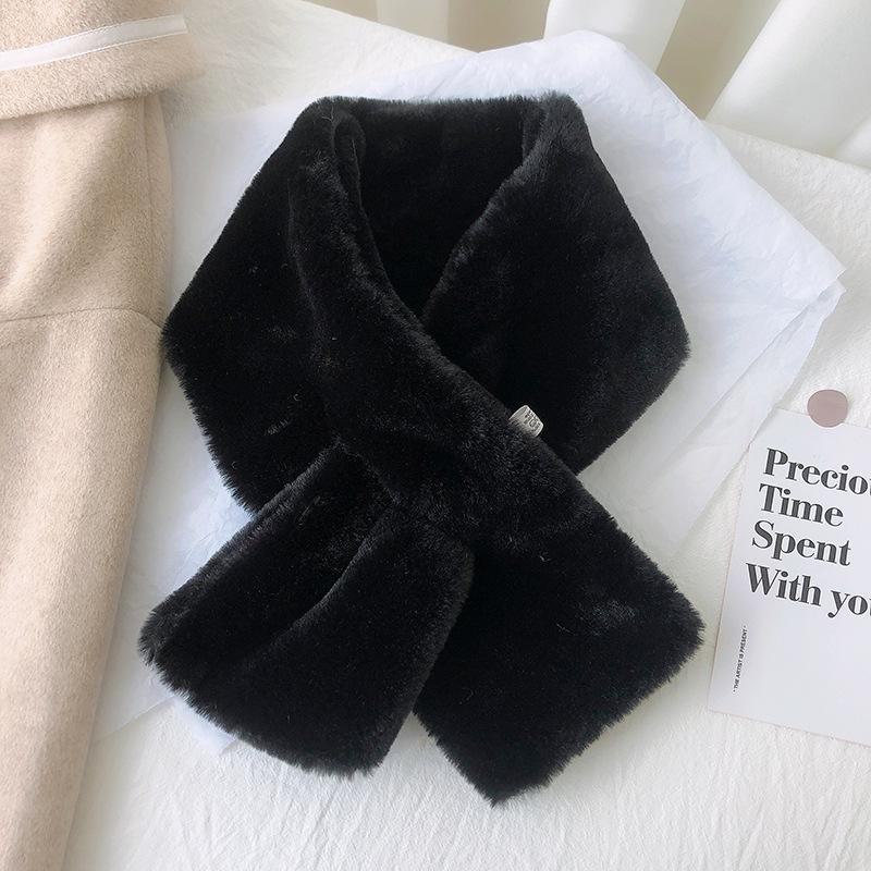 Плюшевый шарф в корейском стиле «Феникс» — милый, толстый, теплый, искусственный мех кролика, универсальная зимняя защита шеи
